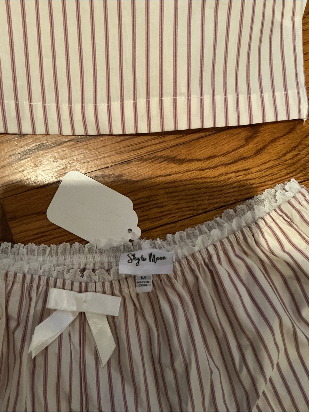 NWT Sky to Moon Striped Red & White Cami and Short Set Medium - Picture 4 of 10